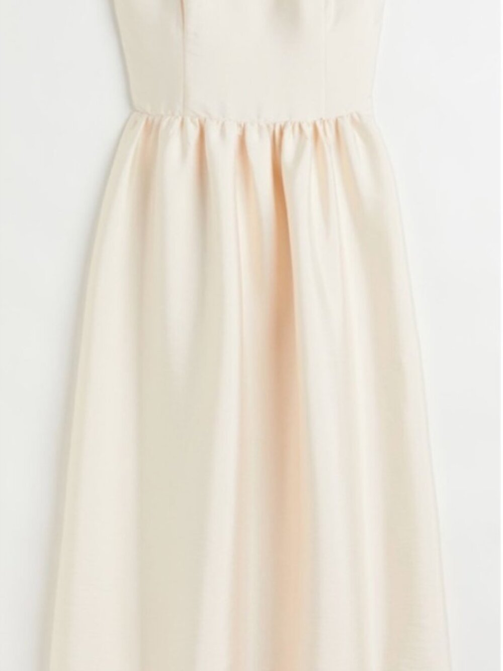 NWT H&M Cream Taffeta Strapless Dress Size M - Picture 4 of 6